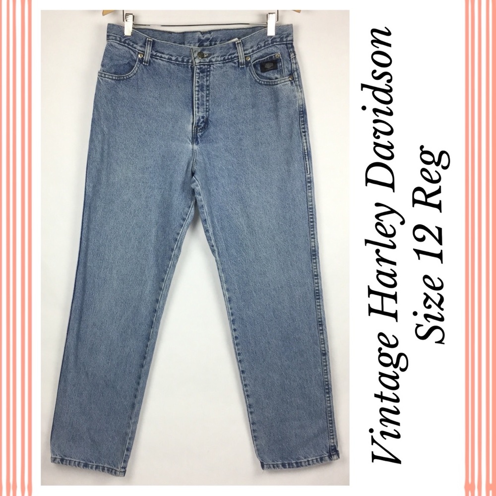 Harley Davidson Vintage Womens Denim Jeans Sz 12R